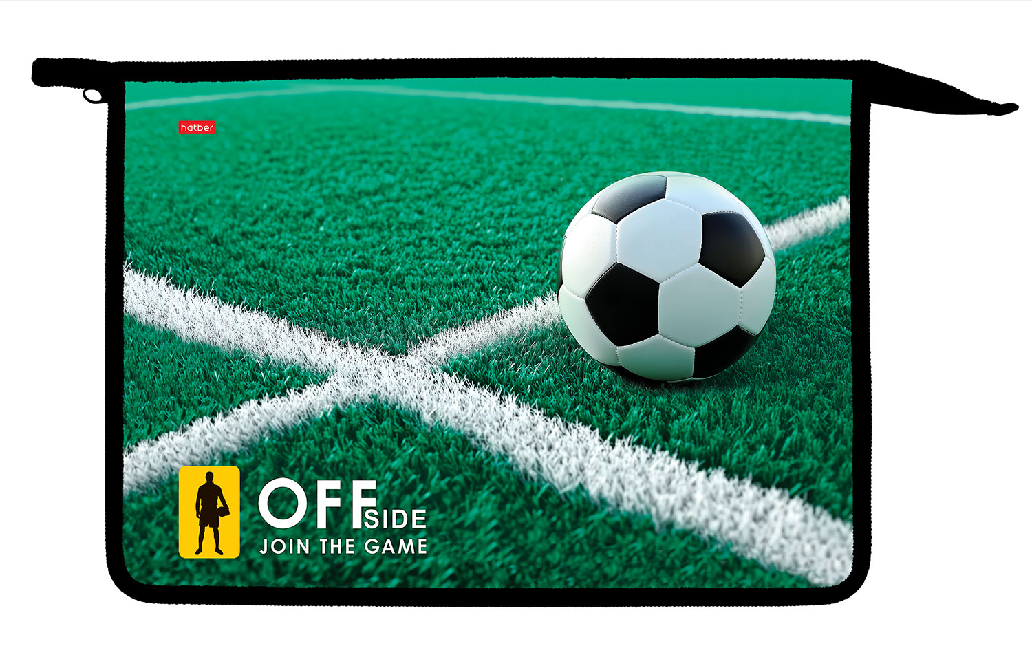 Папка для тетрадей Пластиковая 2 отделения с вкладышем А4ф на молнии 245х340х75мм -Офсайд-  в индив.упак.