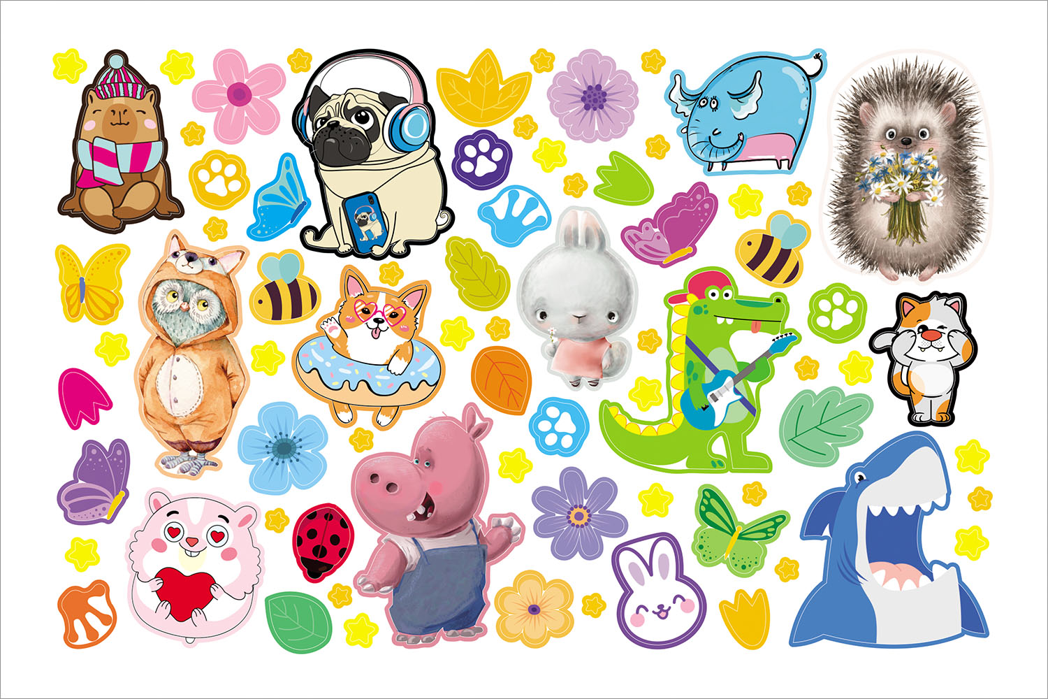 АЛЬБОМ НАКЛЕЕК 8л А5ф на скобе 600 наклеек-Милые и забавные- 