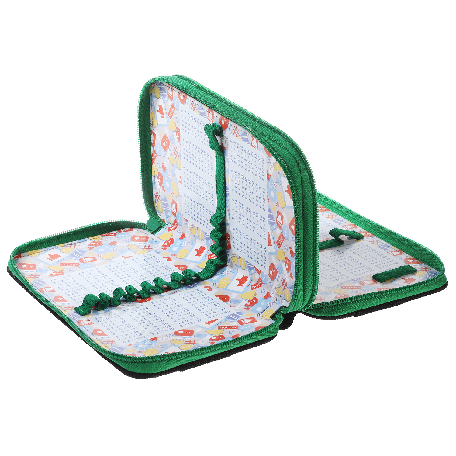 Пенал 190х110мм 2 отделения на молнии глянц.ламин.тиснение -Офсайд- с табл.умножения в индив.упак. 