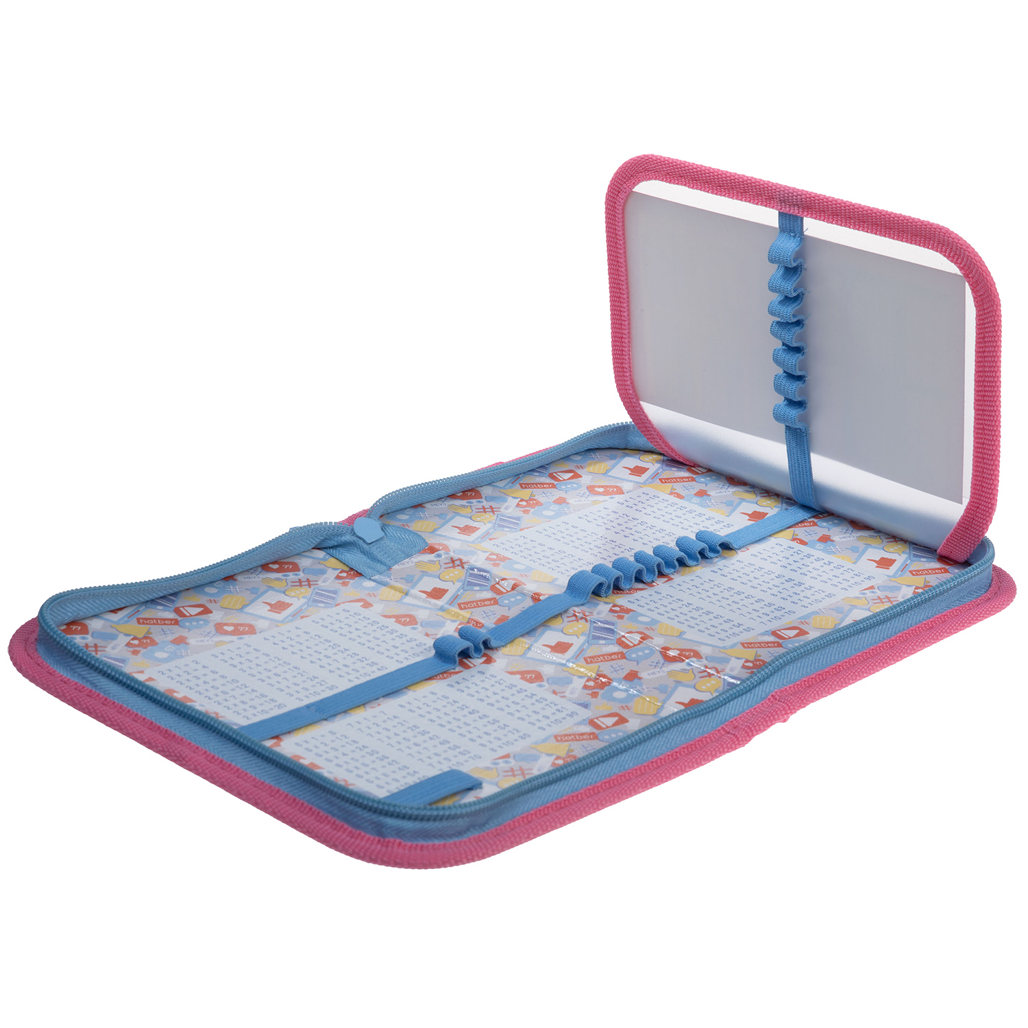 Пенал 190х130мм 1 отделение на молнии с откидной планкой глянц.ламин.тиснение -Путешествие на воздушном шаре- с табл.умножения  в индив.упак.