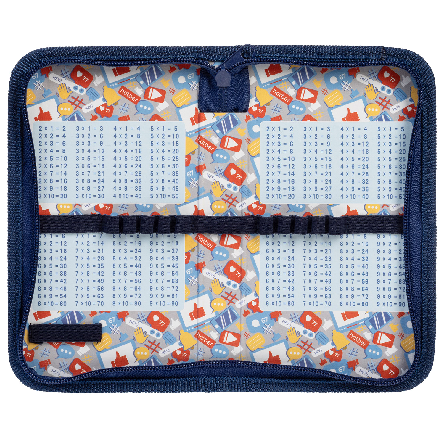 Пенал 190х115мм 1 отделение на молнии мат.ламин. 3D лак -Лига чемпионов- с табл.умножения  в индив.упак.