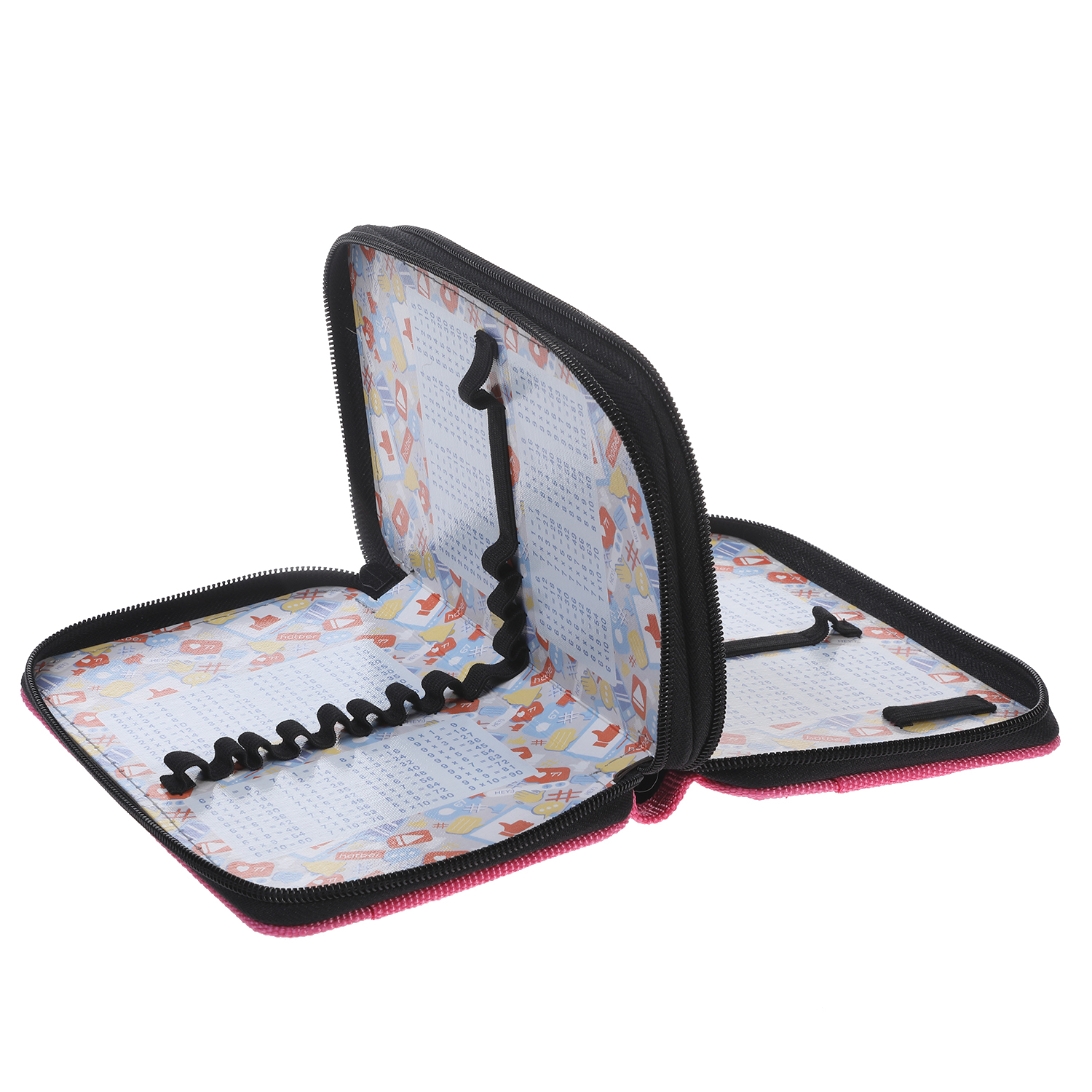 Пенал 190х110мм 2 отделения на молнии глянц.ламин.тиснение -Магия бабочек- с табл.умножения в индив.упак. 