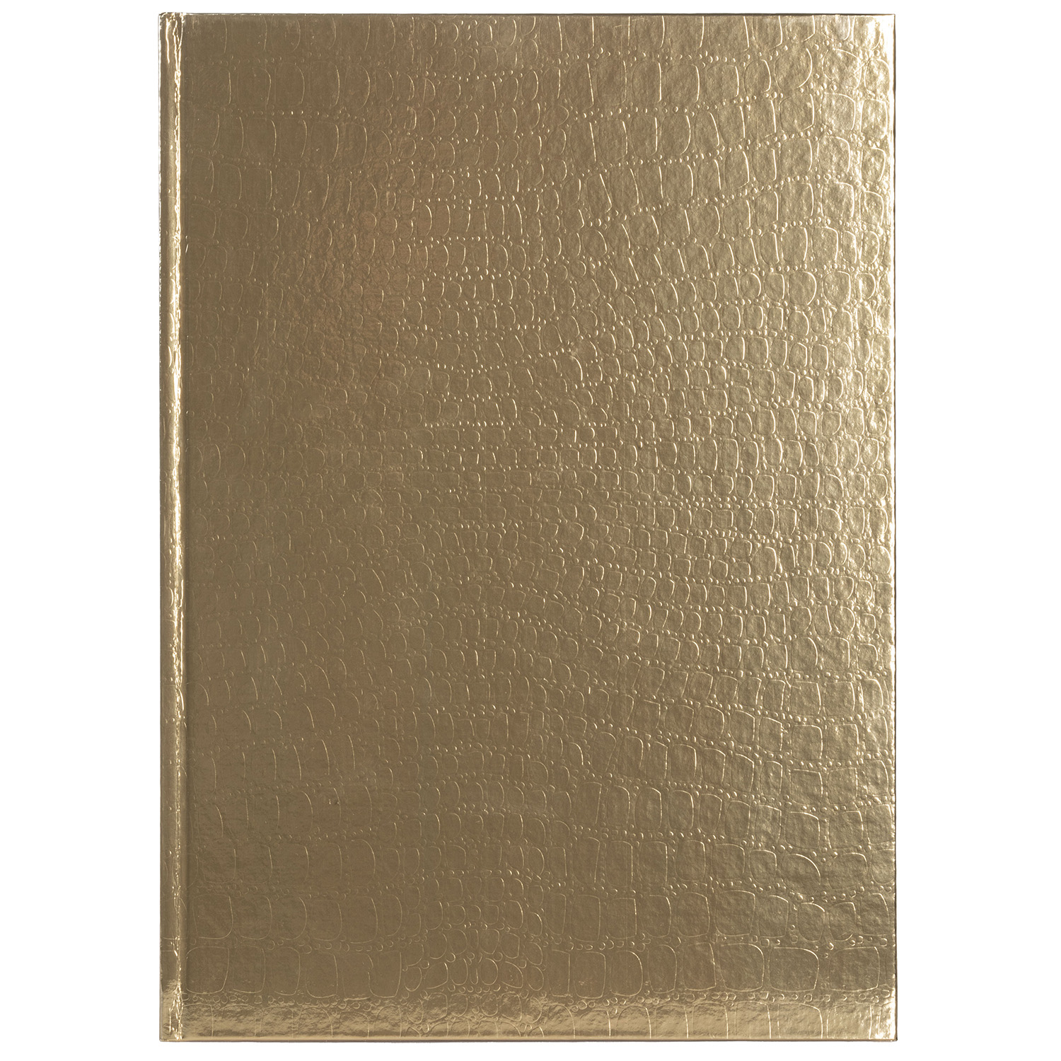 Бизнес-блокнот 80л А4ф 210х290мм 5-цв. блок клетка тв.переплет тиснение CROCO Обл. Бумвинил METALLIC Золото