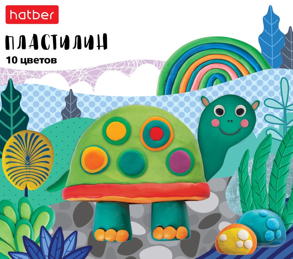 Пластилин 10 цв. 200гр со стеком -Колора-