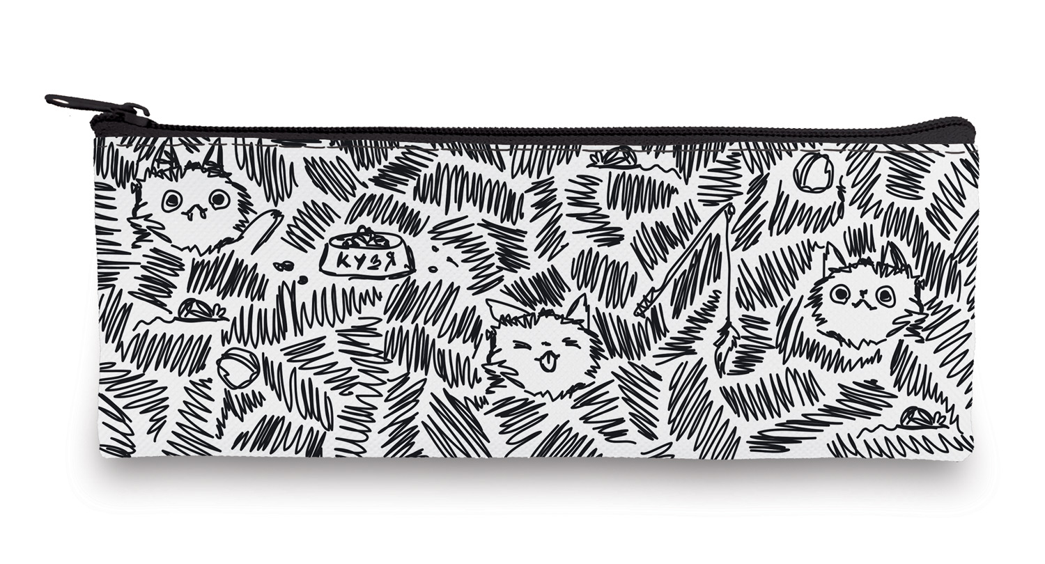 Пенал 195х75 мм на молнии мягкий -Лохматые хвостатые- в индив.упак. 
