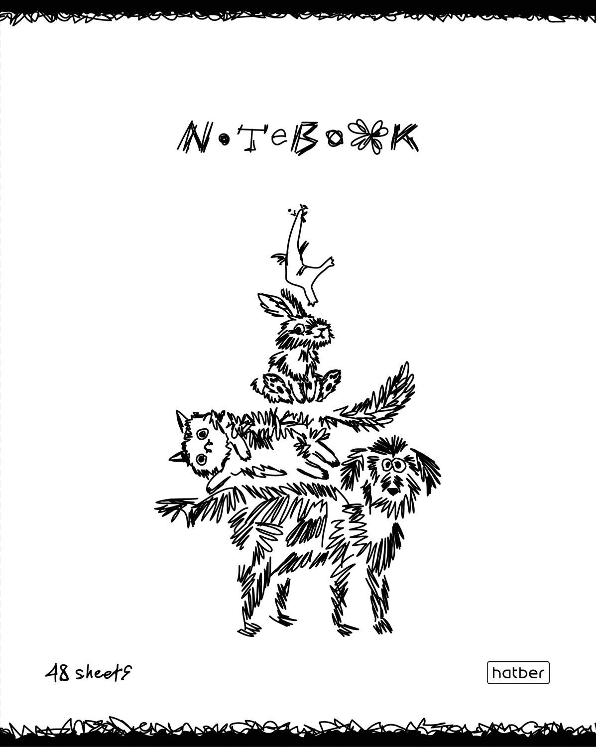 Тетрадь 48л А5ф клетка 60-65г/кв.м Обл. мел.бумага на скобе 5 диз.в блоке скругл.углы серия  -ЛохматыеХвостатые- 