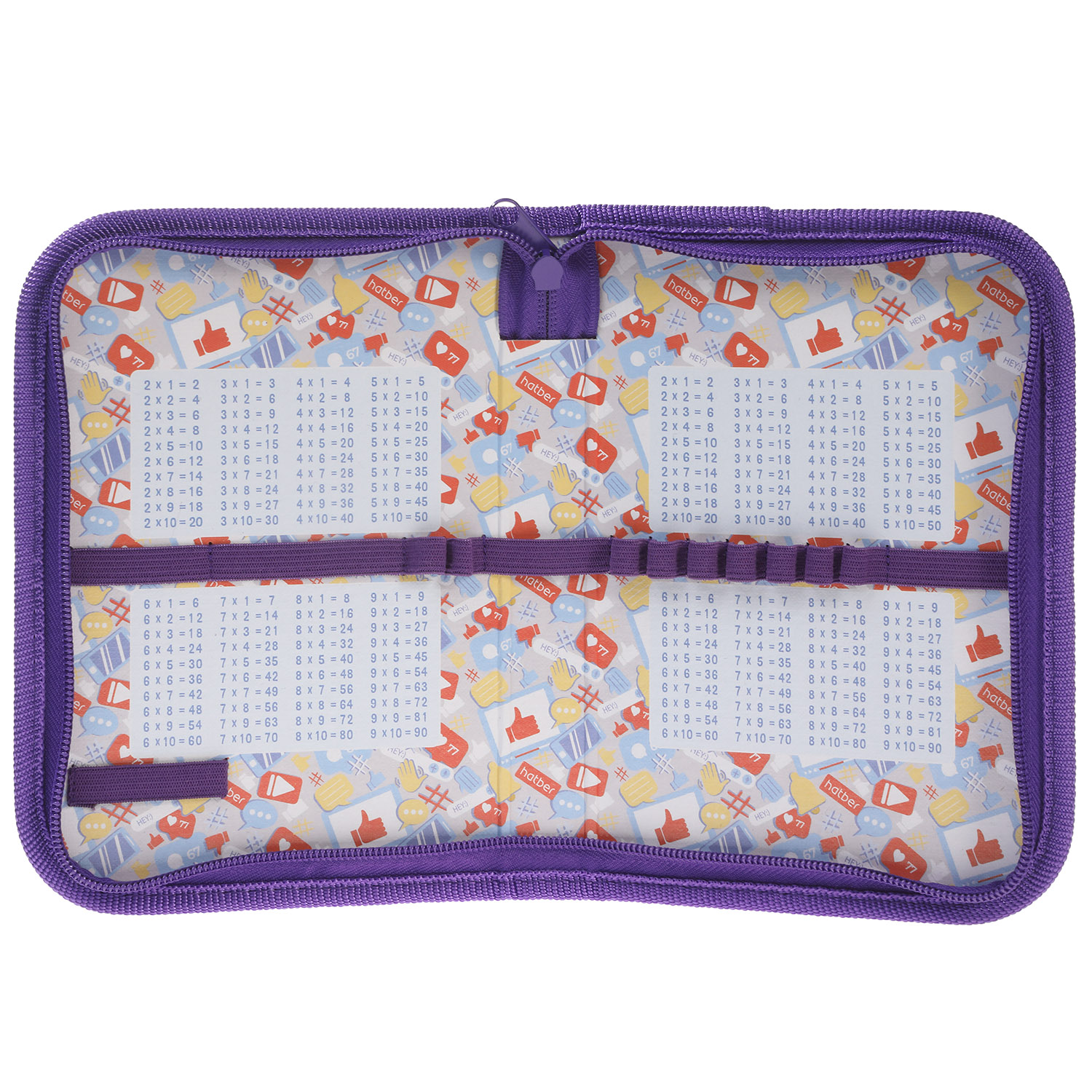 Пенал 190х130мм 1 отделение на молнии глянц.ламин.тиснение-Геймеры- с табл.умножения в индив.упак. 