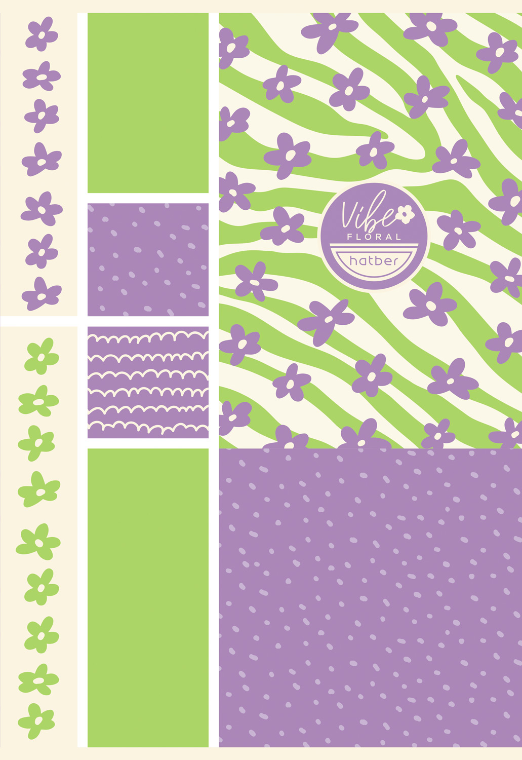 Тетрадь 96л А4ф клетка на скобе 3 диз. в блоке мат ламин,тиснение серия -Floral Vabe- 