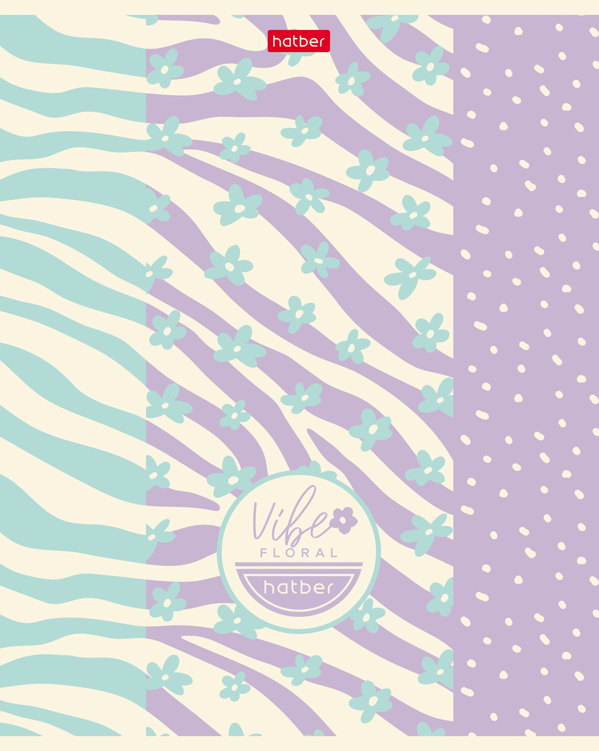 Тетрадь 48л А5ф клетка 60-65г/кв.м на скобе ламинац.SOFT-TOUCH 5 диз.в блоке скругл.углы серия - Floral Vibe-