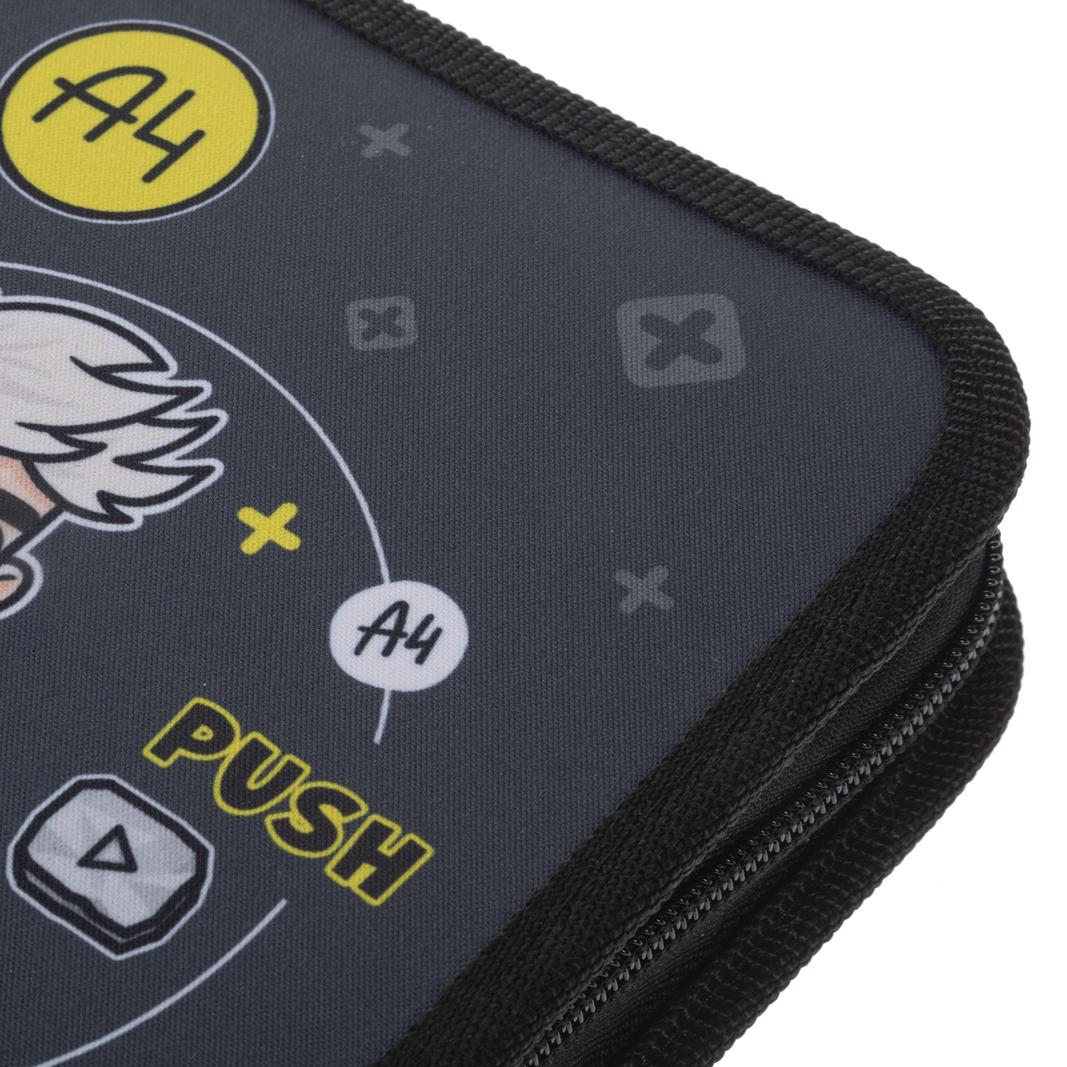 Пенал 200х140мм 1 отделение на молнии с 2-мя откид. планками -Влад А4- ткань в индив.упак. 