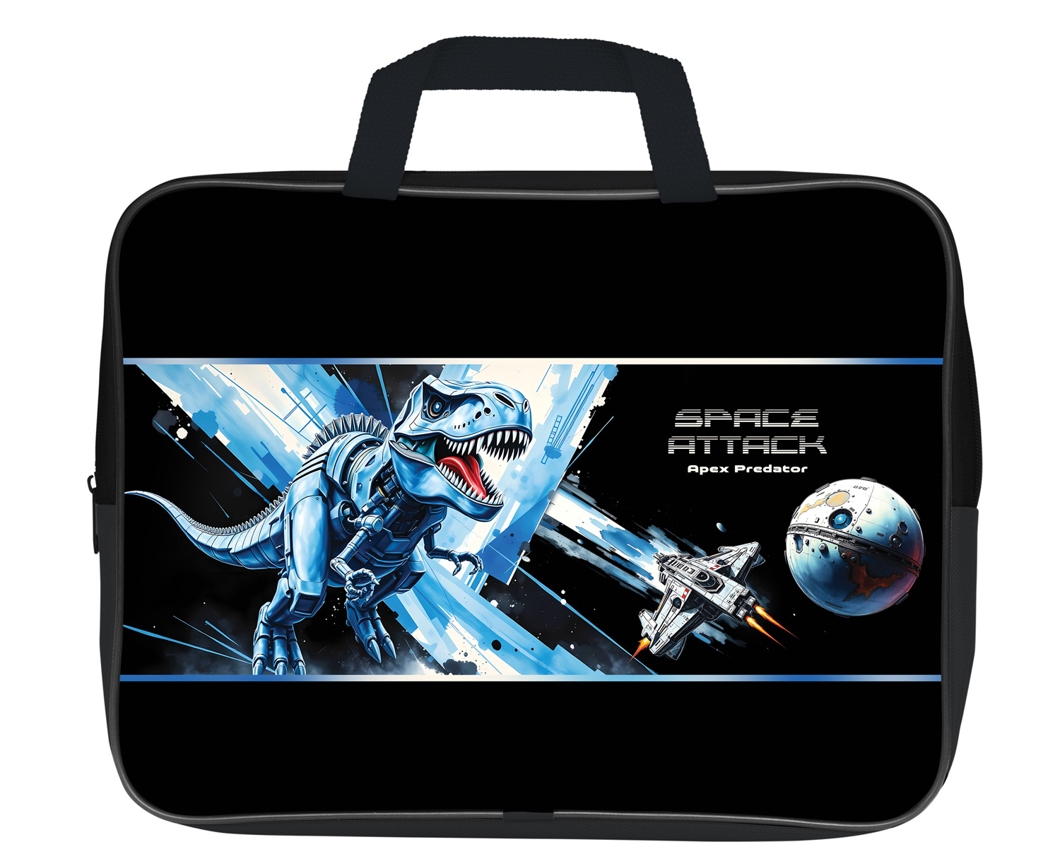 Сумка Текстильная с РУЧКАМИ А4ф 350х265х40мм для тетрадей  -Dino Space- в индив.упак. 