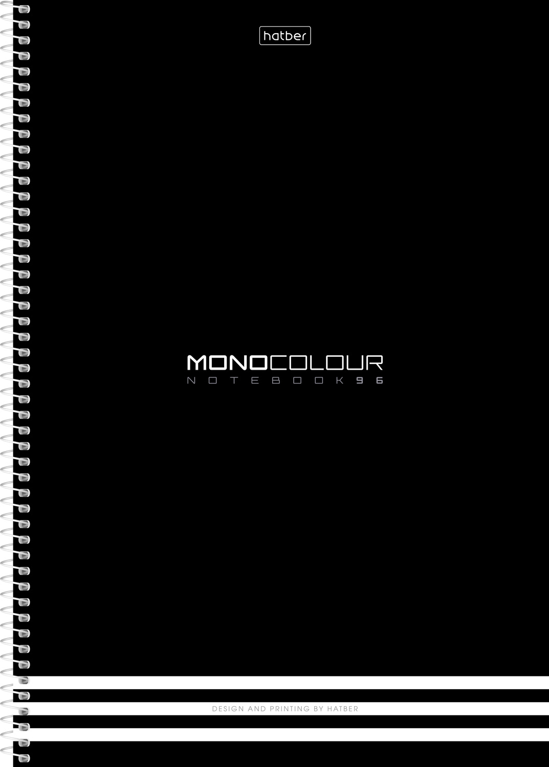 Тетрадь 96л А4ф клетка 60-65г/кв.м перфорация на отрыв на спирали мат ламин,тиснение 2 диз. в блоке серия -MONOCOLOUR- 