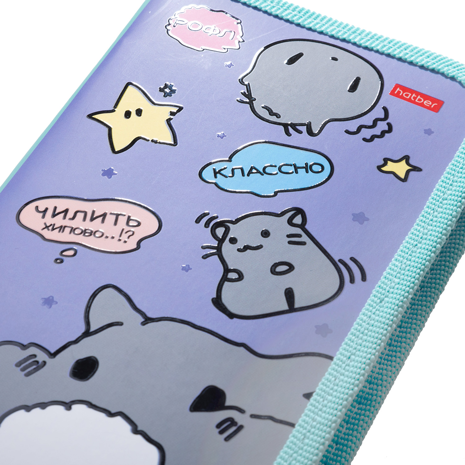 Пенал 190х115мм 1 отделение на молнии мат.ламин. 3D лак -Прикольно!- с табл.умножения  в индив.упак.