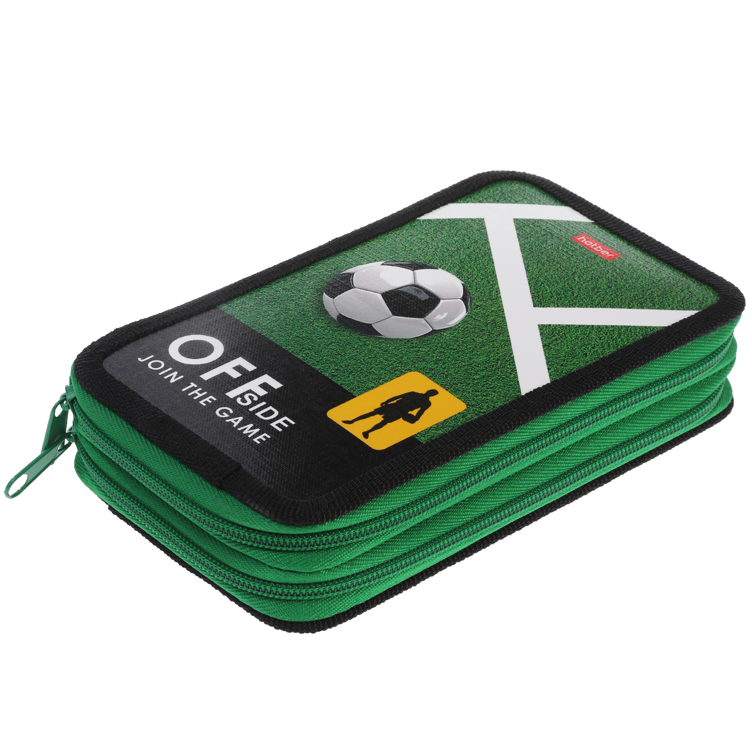 Пенал 190х110мм 2 отделения на молнии глянц.ламин.тиснение -Офсайд- с табл.умножения в индив.упак. 