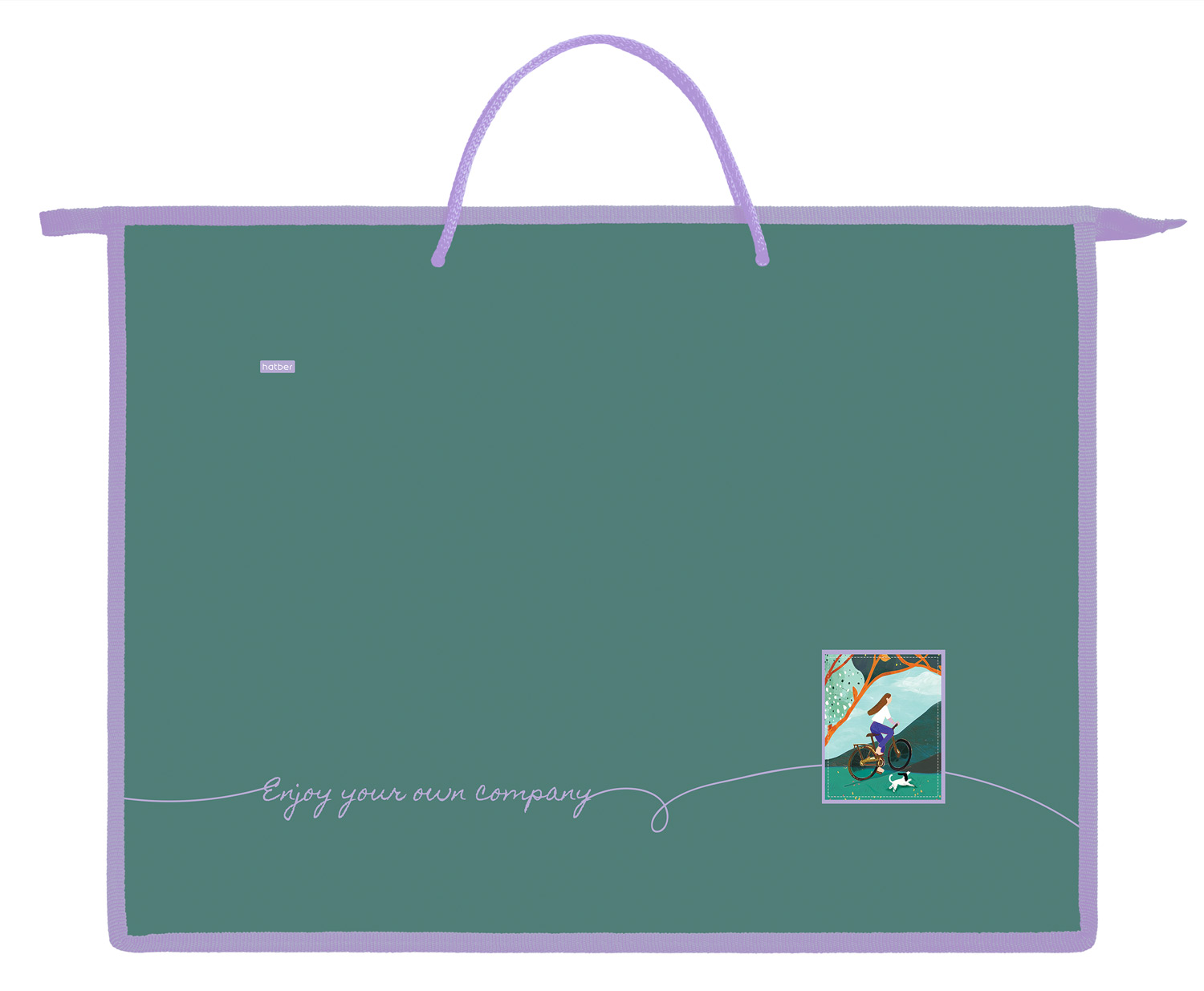 Папка для тетрадей Пластиковая А3ф 1 отделение с РУЧКАМИ 345х460х50мм на молнии-Наедине с собой-  в индив.упак.