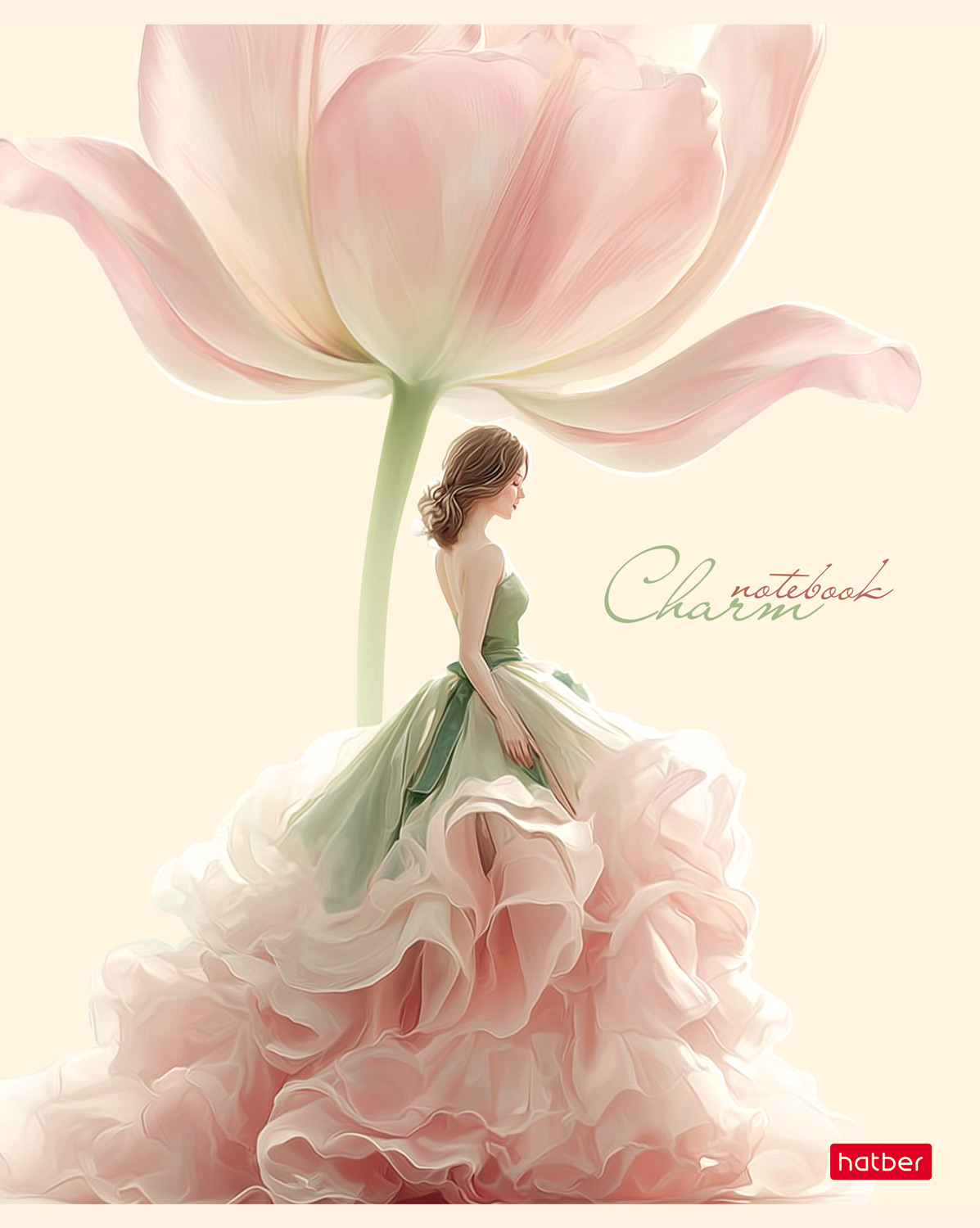 Тетрадь 48л А5ф клетка 60-65г/кв.м на скобе ламинац.SOFT-TOUCH 5 диз.в блоке скругл.углы серия -CHARM-