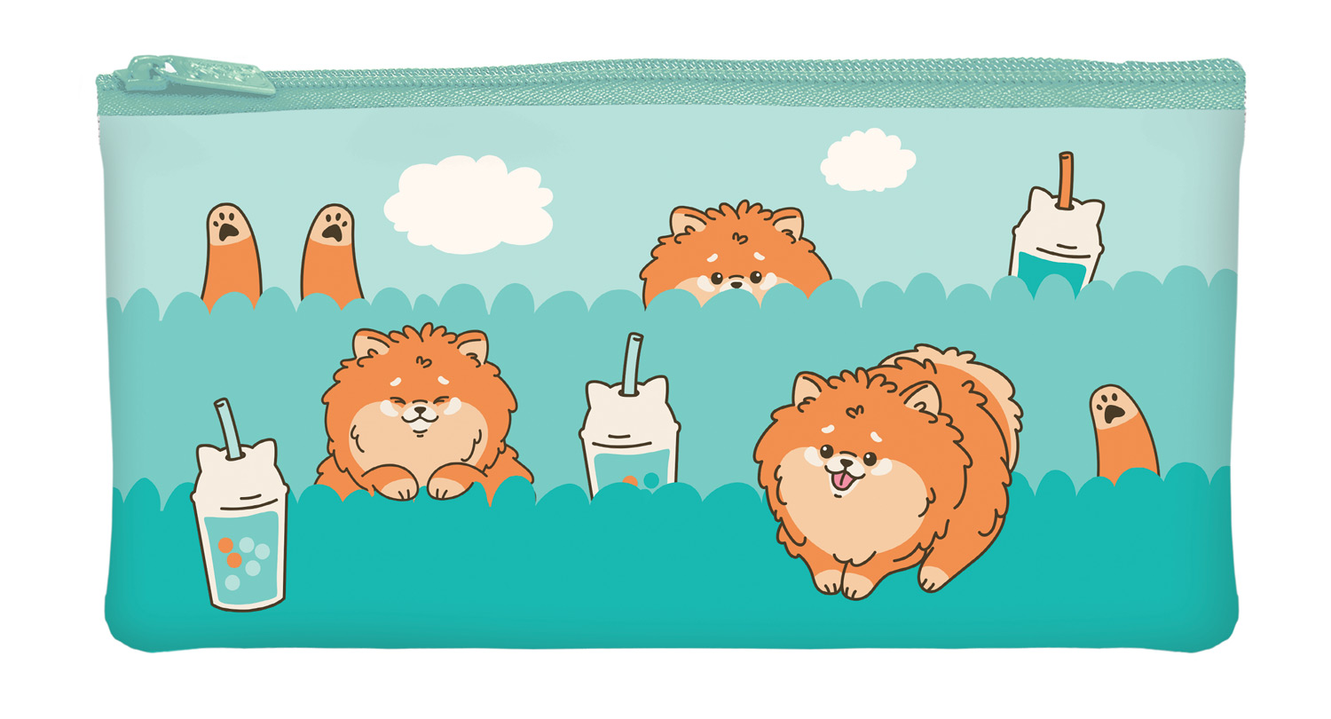 Пенал 205х110мм на молнии мягкий -Бабл Шпиц-  в индив.упак.