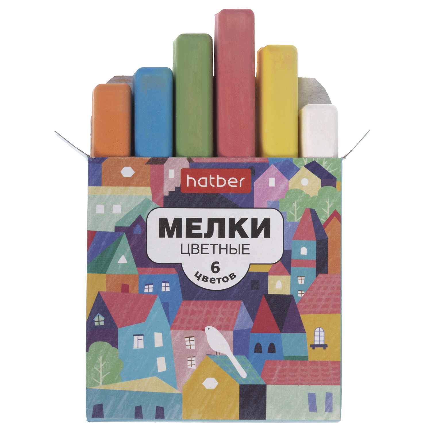 Мелки -Городок- 6 цв. в картонной коробке