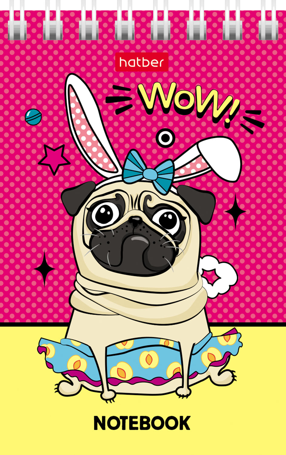 Блокнот 40л А7ф клетка на гребне КОМПЛЕКТ-Ассорти- в картонной Дисплей-витрине