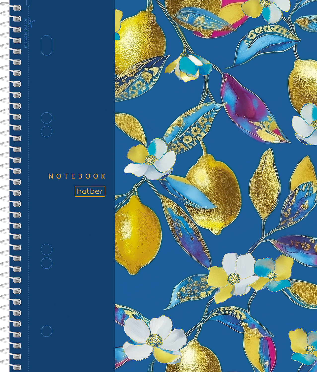 Тетрадь 120л А5ф на спирали 3 цв. разделителя Многоуров.перфорация ламинац.SOFT-TOUCH -Солнечные лимоны-  в индив.упак.