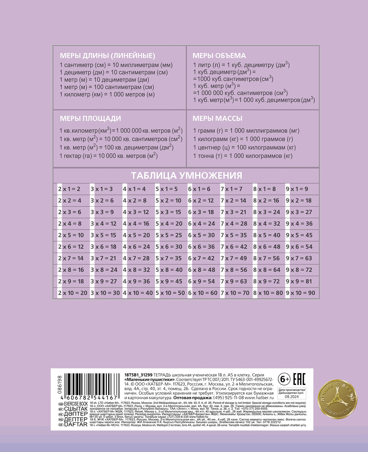 Тетрадь 18л А5ф клетка 60-65г/кв.м Пластиковая обложка на скобе 5 диз.в блоке серия  -PROстиль- Для девочек