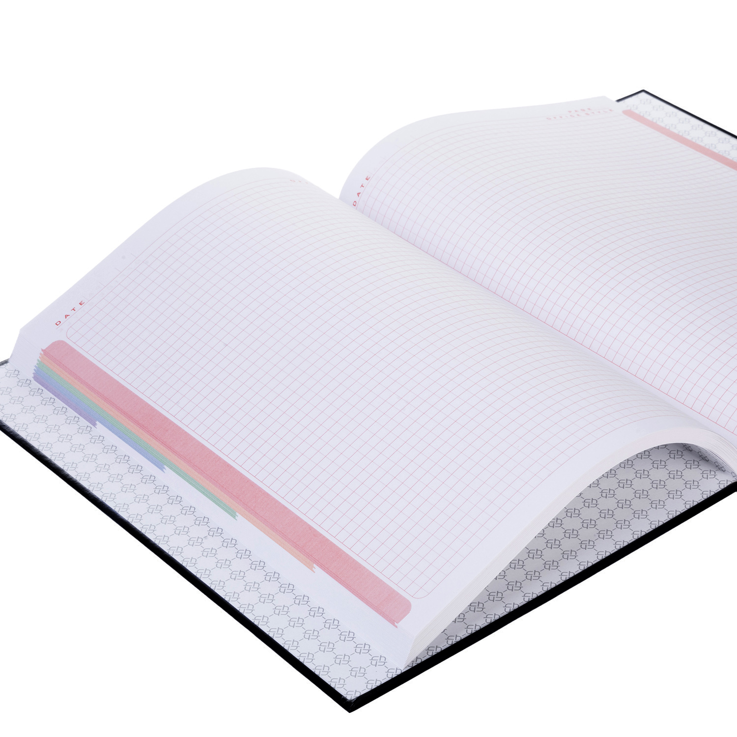 Бизнес-блокнот 80л А4ф 210х290мм 5-цв. блок клетка тв.переплет мат.ламин, выб УФ лак-CarbonStyle-