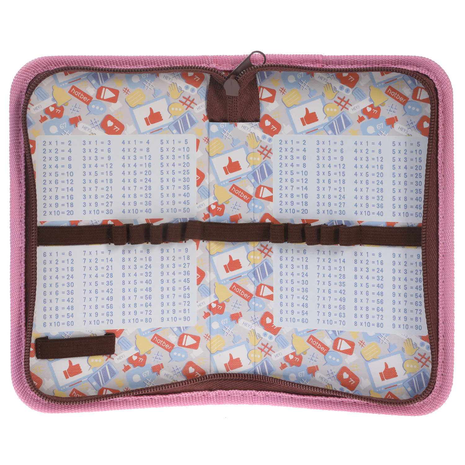 Пенал 190х115мм 1 отделение на молнии глянц.ламин.тиснение -Пушистый хвостик- с табл.умножения  в индив.упак.