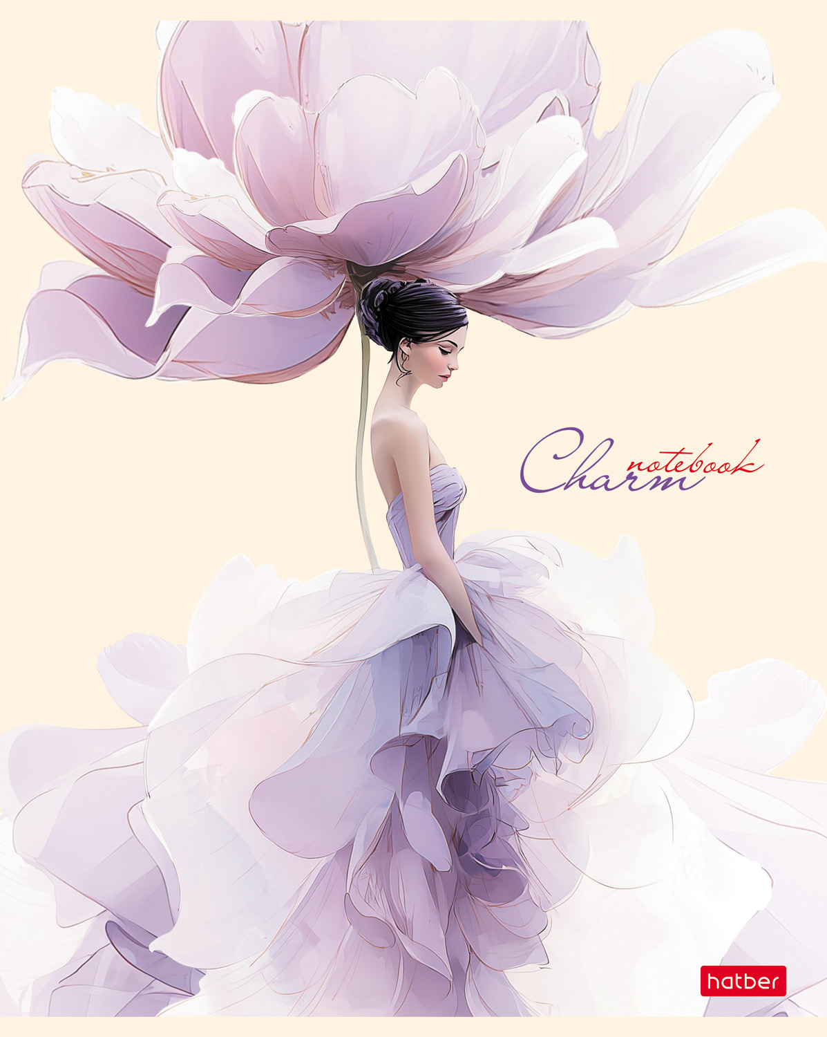 Тетрадь 48л А5ф клетка 60-65г/кв.м на скобе ламинац.SOFT-TOUCH 5 диз.в блоке скругл.углы серия -CHARM-