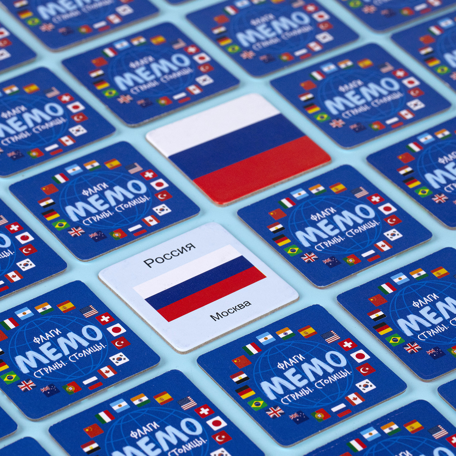 ИГРА для детей настольно-печатная МЕМО  36 карточек-Флаги. Страны. Столицы- в коробке