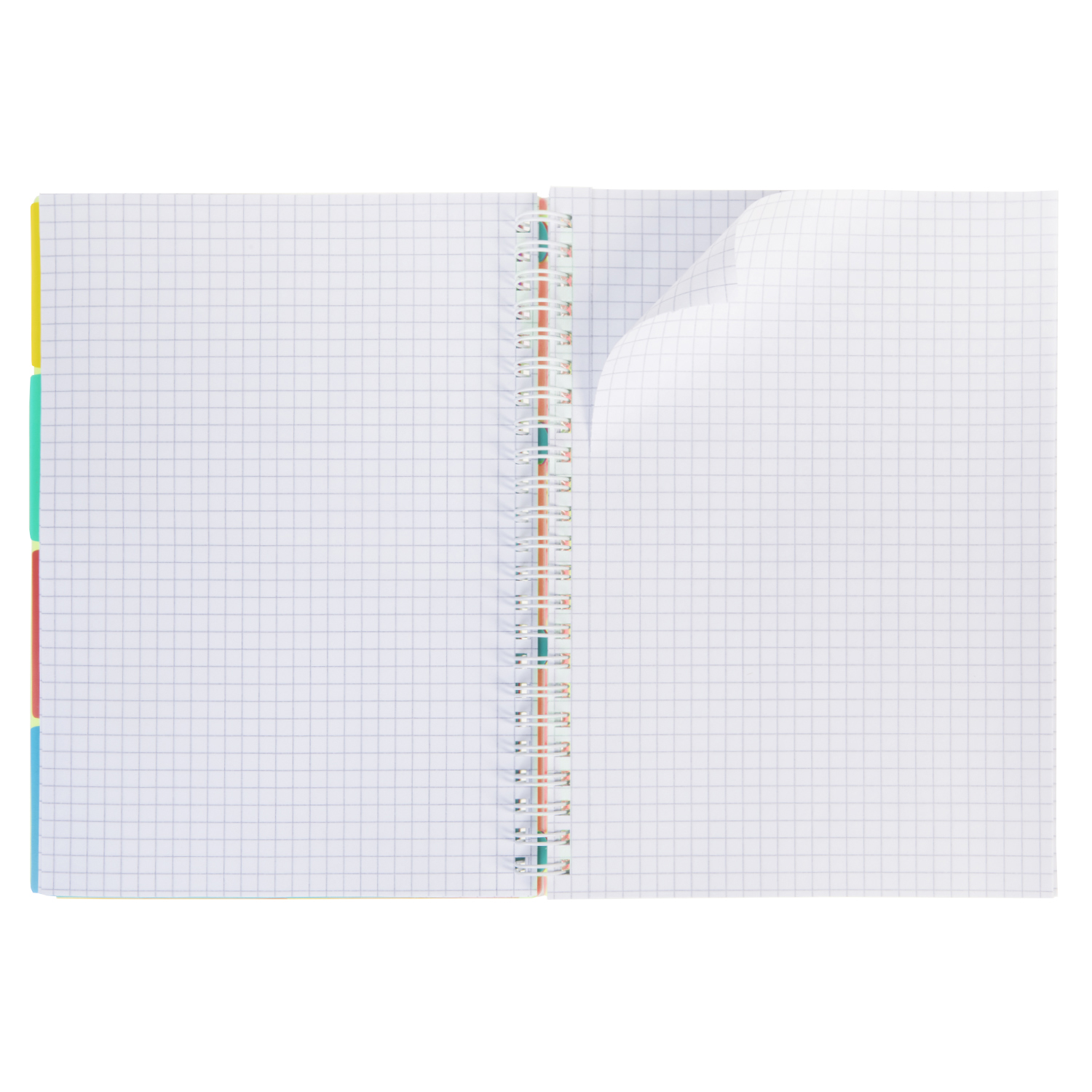 Тетрадь 96л А5ф 145X205мм клетка Пластиковая обложка на гребне DIAMOND NEON 4 цв. разделителя с линейкой Оранжевая  в индив.упак.