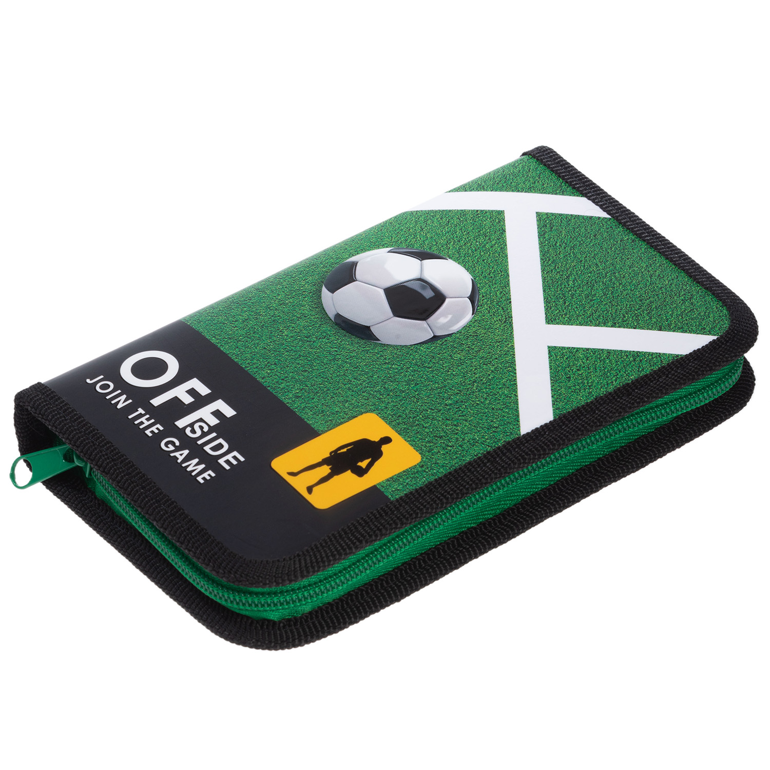 Пенал 190х115мм 1 отделение на молнии мат.ламин. 3D лак -Офсайд- с табл.умножения  в индив.упак.