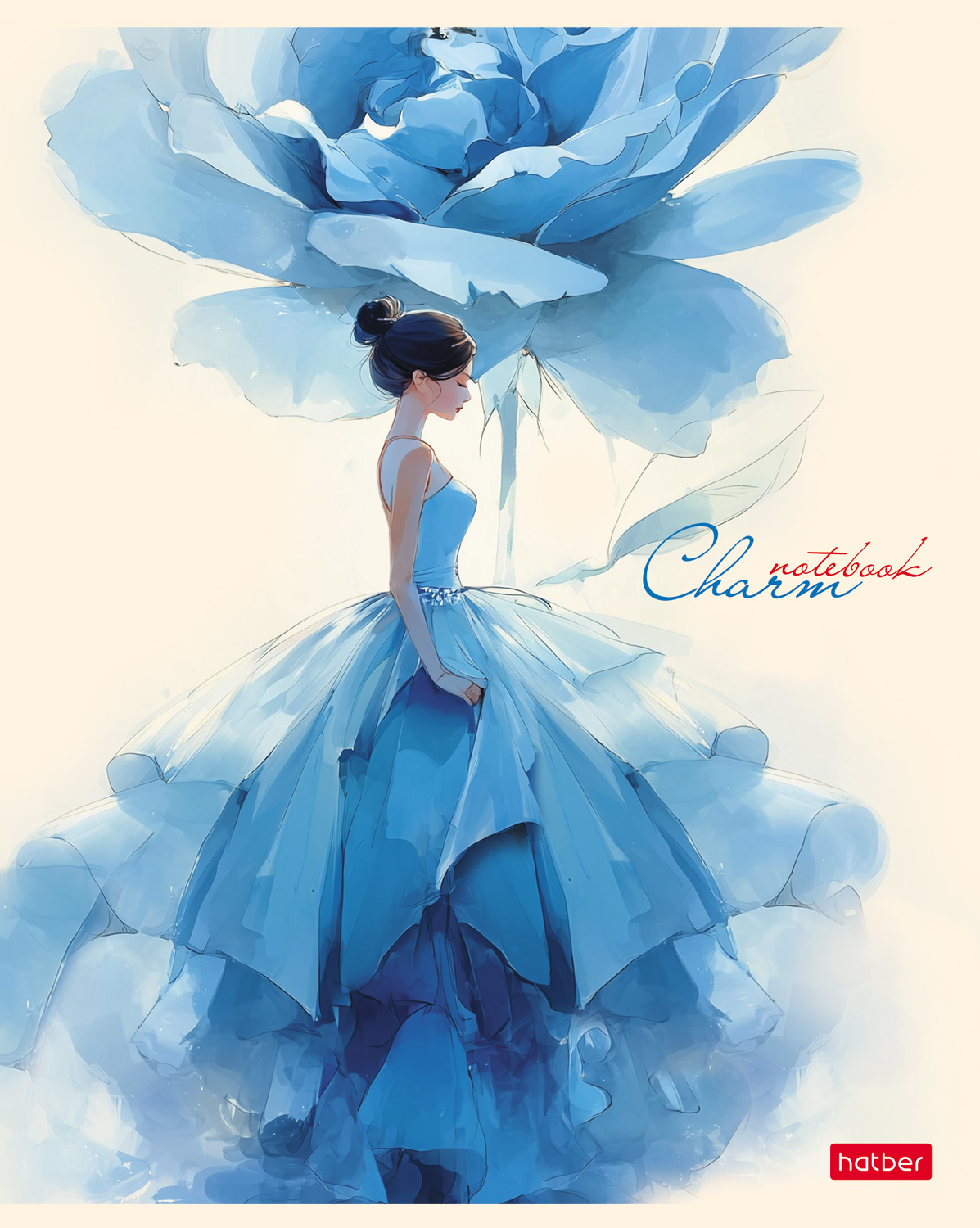 Тетрадь 48л А5ф клетка 60-65г/кв.м на скобе ламинац.SOFT-TOUCH 5 диз.в блоке скругл.углы серия -CHARM-