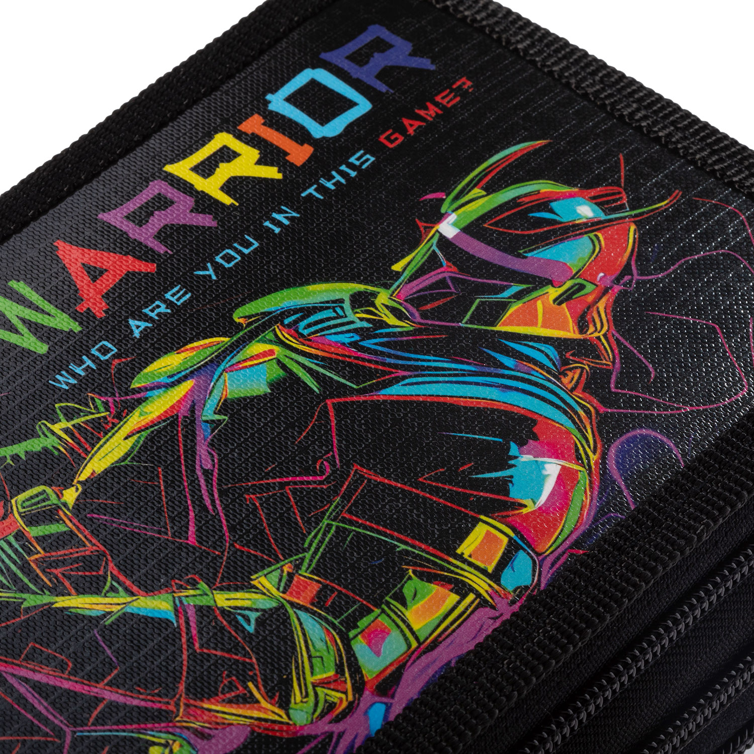 Пенал 190х110мм 3 отделения на молнии глянц. ламин.-Color Warrior- с табл.умножения  в индив.упак.