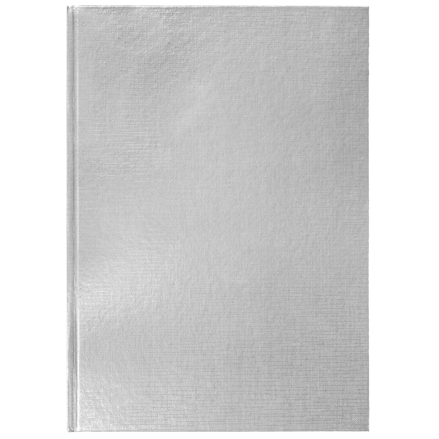 Бизнес-блокнот 80л А4ф 210х290мм 5-цв. блок клетка тв.переплет тиснение Обл. Бумвинил METALLIC Серебро