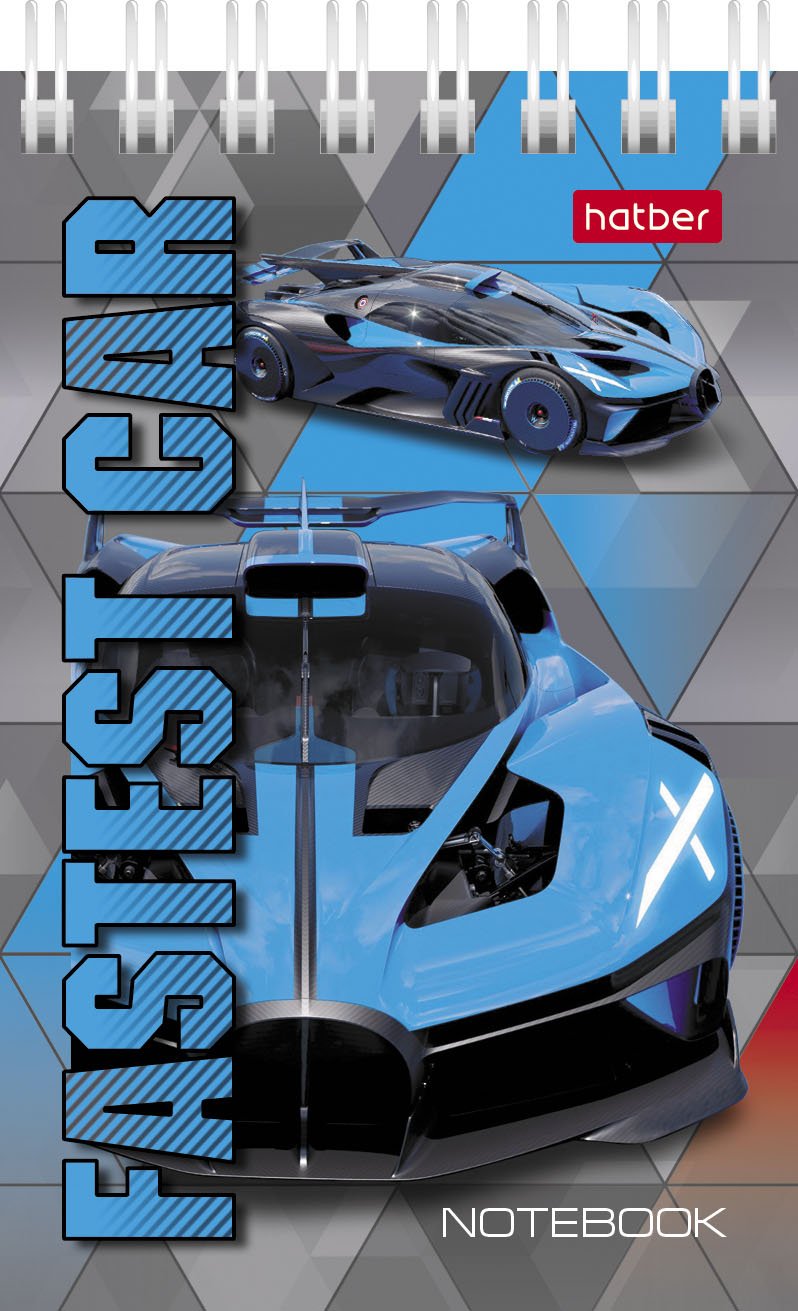 Блокнот 40л А7ф клетка на гребне КОМПЛЕКТ-Ассорти- в картонной Дисплей-витрине