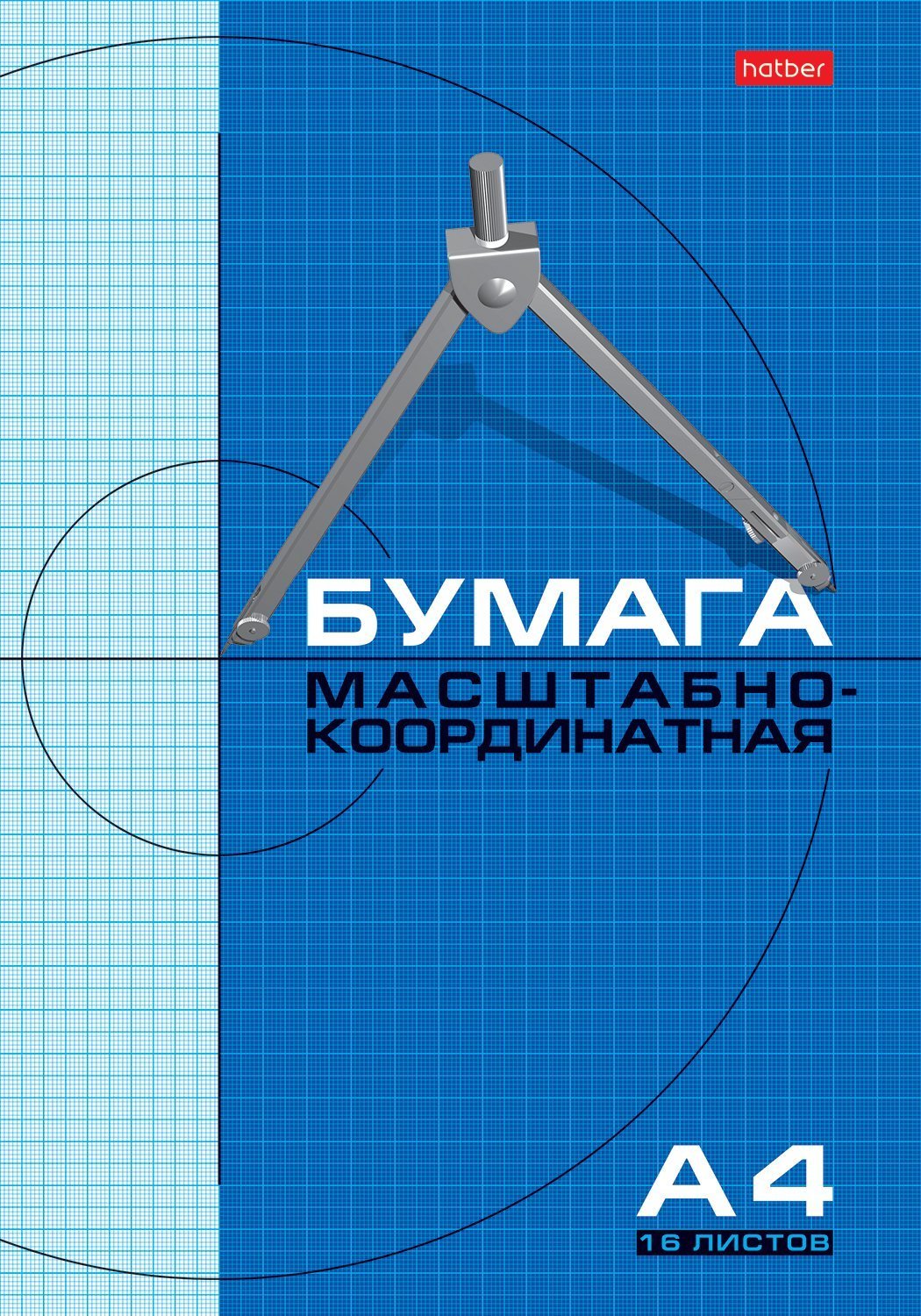 Набор бумаги Масштабно-координатной 16л А4ф на скобе Голубая сетка  