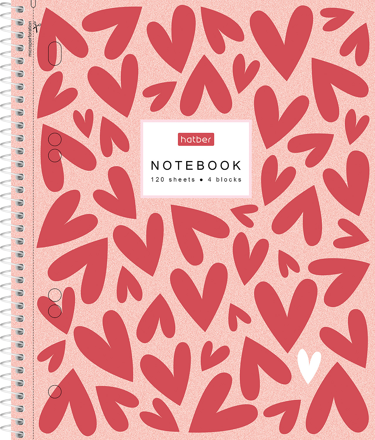 Тетрадь 120л А5ф на спирали 3 цв. разделителя Многоуров.перфорация ламинац.SOFT-TOUCH- LOVE IS....-  в индив.упак.