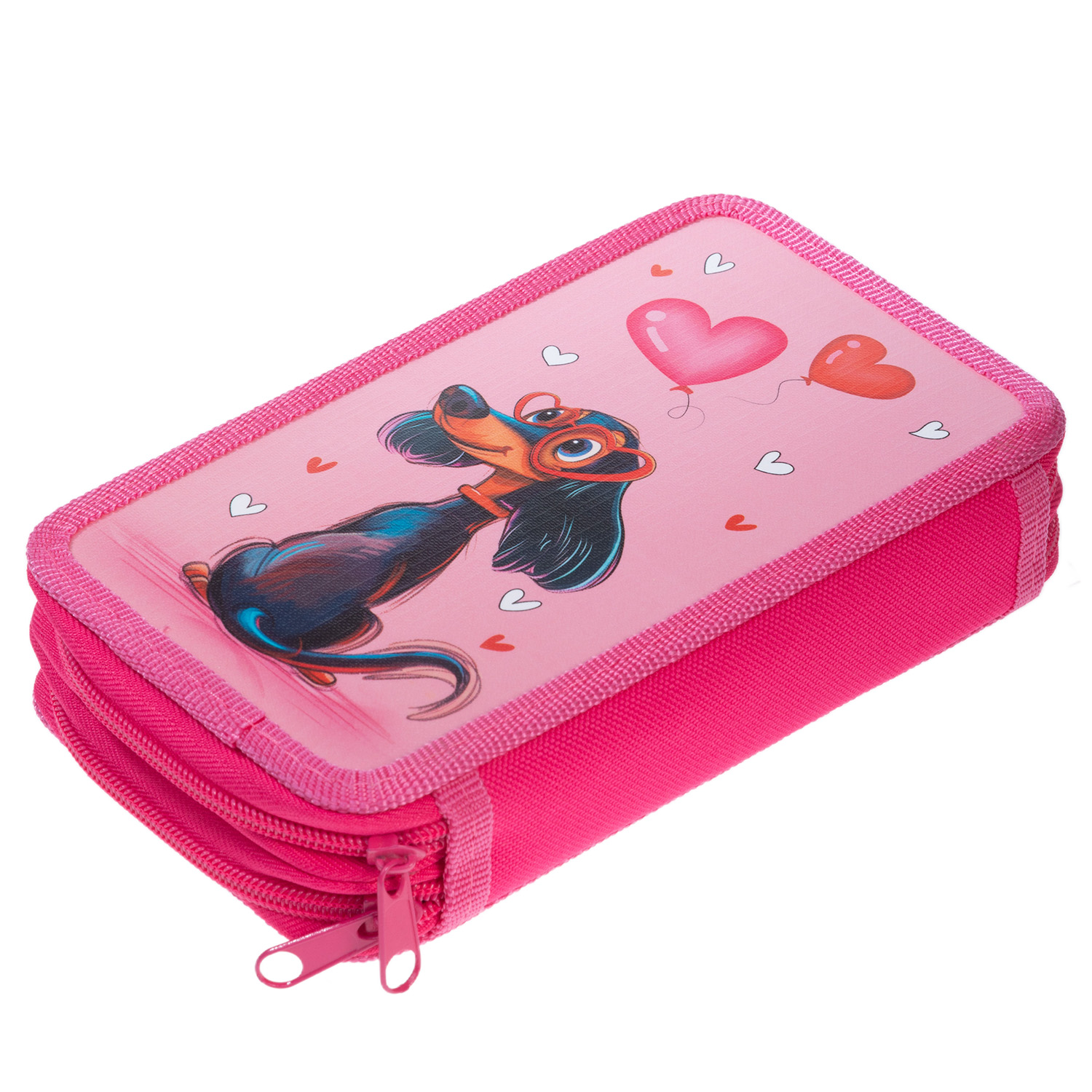 Пенал 190х110мм 2 отделения на молнии глянц.ламин.тиснение -Моя любимка- с табл.умножения в индив.упак. 