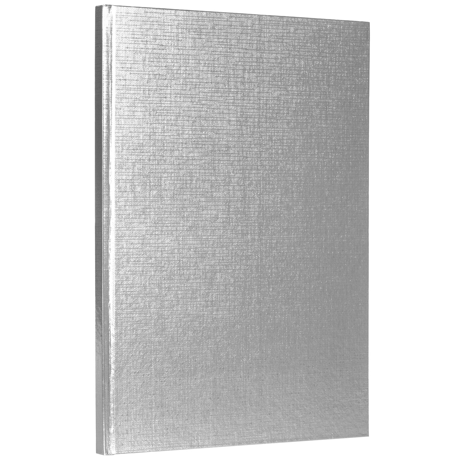 Бизнес-блокнот 80л А4ф 210х290мм 5-цв. блок клетка тв.переплет тиснение Обл. Бумвинил METALLIC Серебро