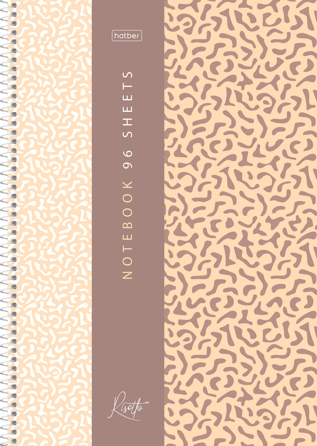 Тетрадь 96л А4ф клетка 60-65г/кв.м перфорация на отрыв на спирали тиснение 2 диз. в блоке серия -RISOTTO- 