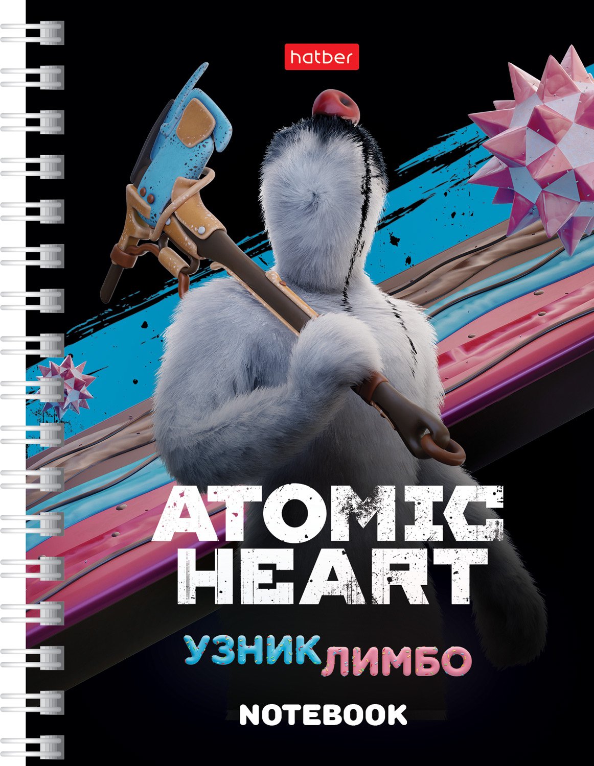 Записная книжка 80л А6ф 60-65г/кв.м клетка  на гребне Обл. мел.картон  серия  -Atomic Heart-