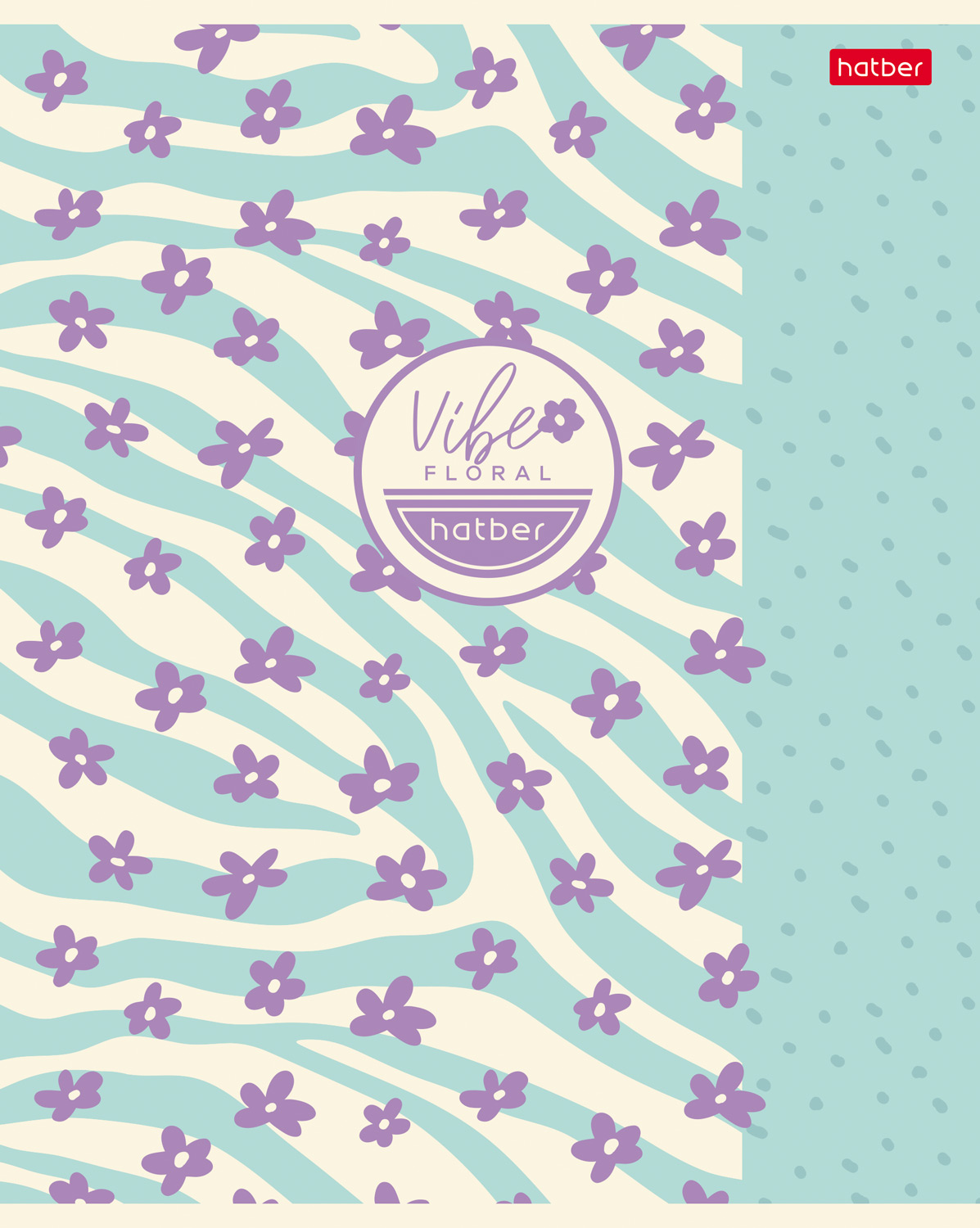 Тетрадь 48л А5ф клетка 60-65г/кв.м на скобе ламинац.SOFT-TOUCH 5 диз.в блоке скругл.углы серия - Floral Vibe-