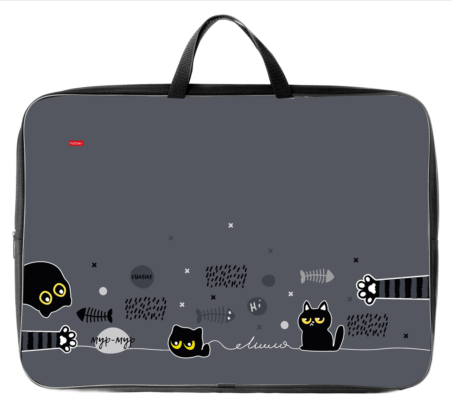 Сумка Текстильная с РУЧКАМИ А3ф 475Х345Х75ММ для тетрадей -Кошмарики- в индив.упак.  