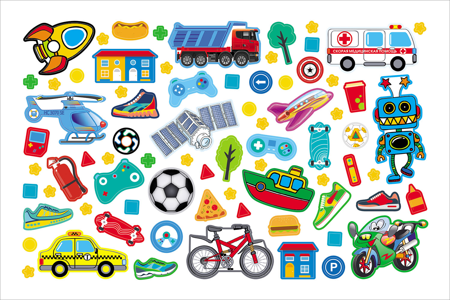 АЛЬБОМ НАКЛЕЕК 4л А5ф на скобе 300 наклеек-В мире мальчиков- 