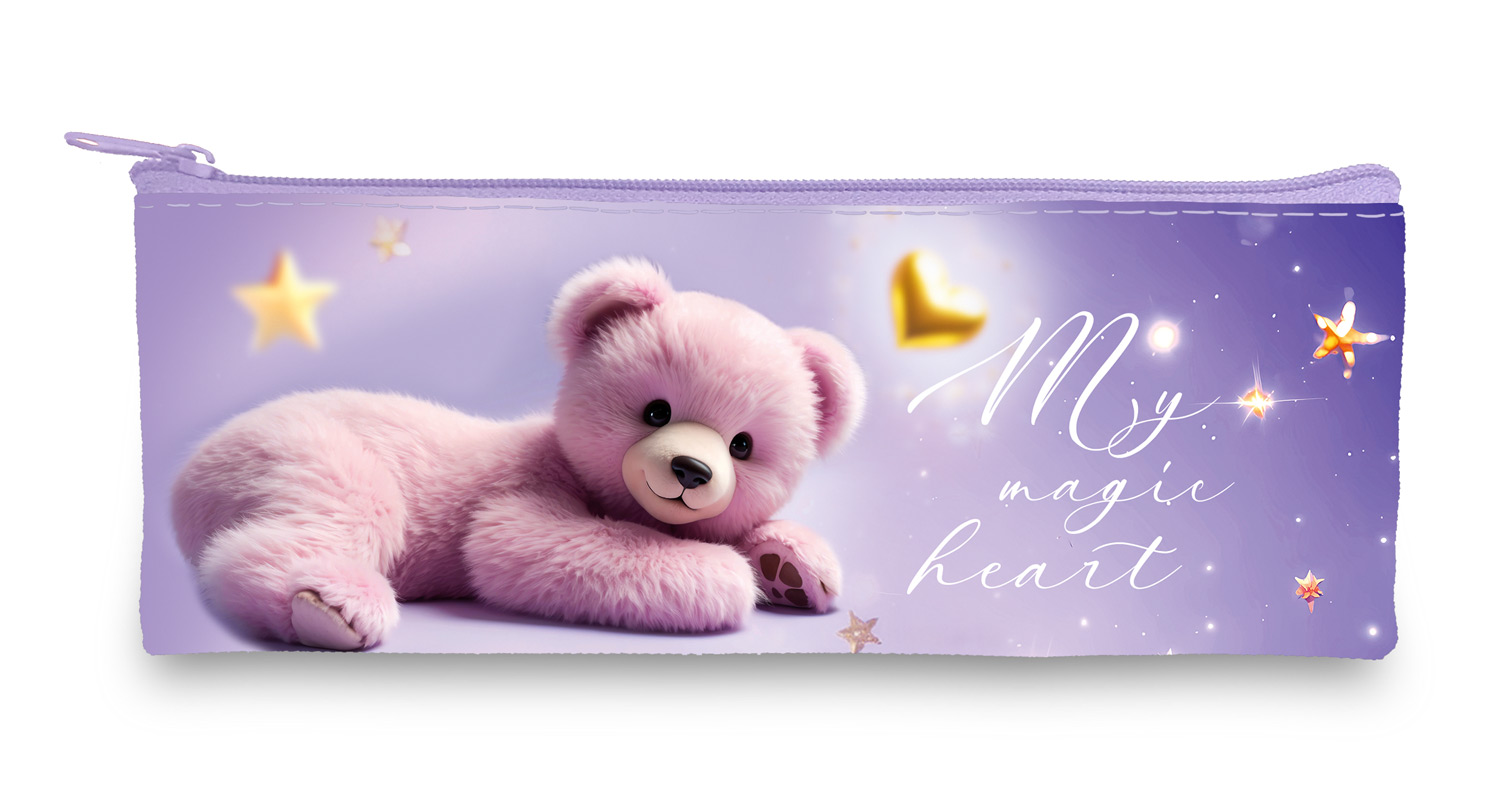 Пенал 195х75 мм на молнии мягкий -Лилу- в индив.упак. 