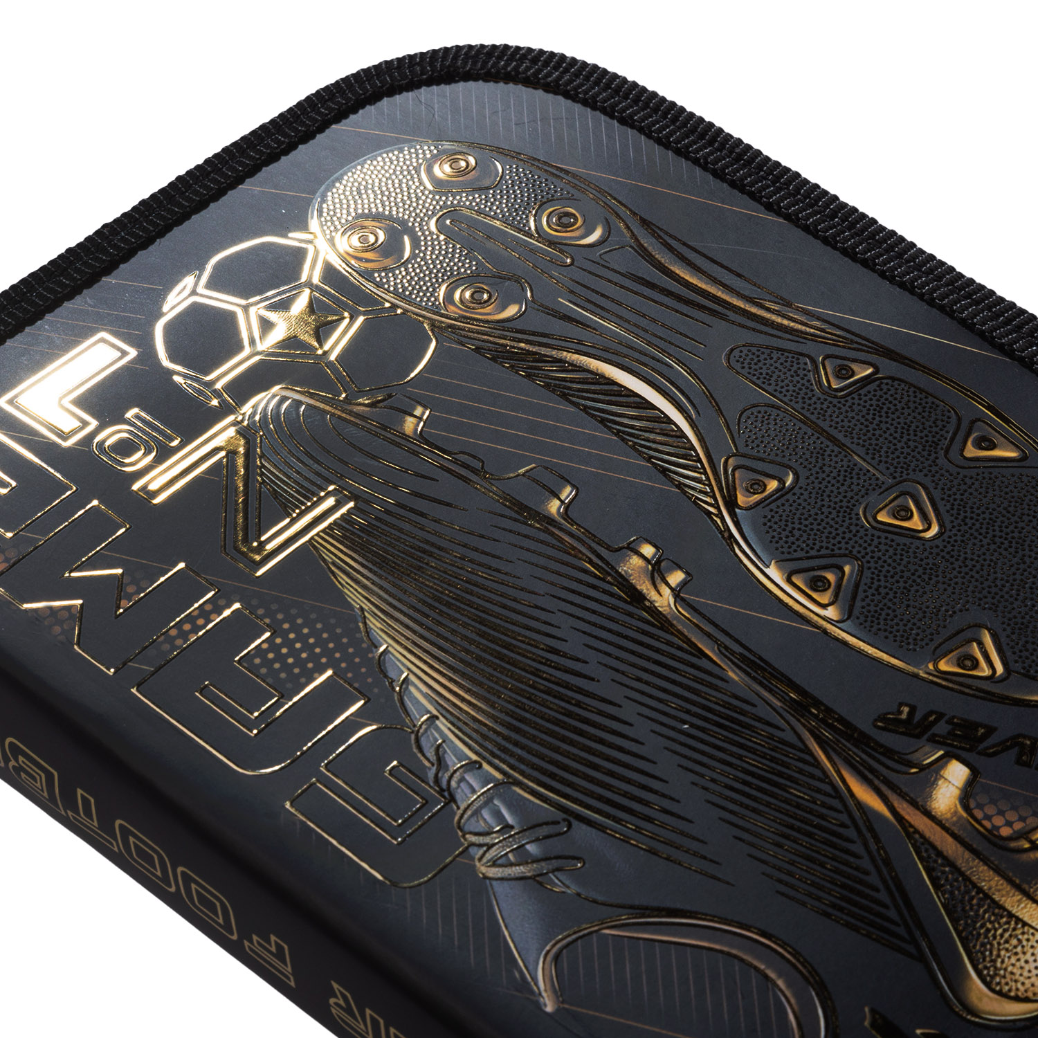 Пенал 190х130мм 1 отделение на молнии с откидной планкой мат.ламин. 3D фольга -Футбол навсегда- с табл.умножения  в индив.упак.