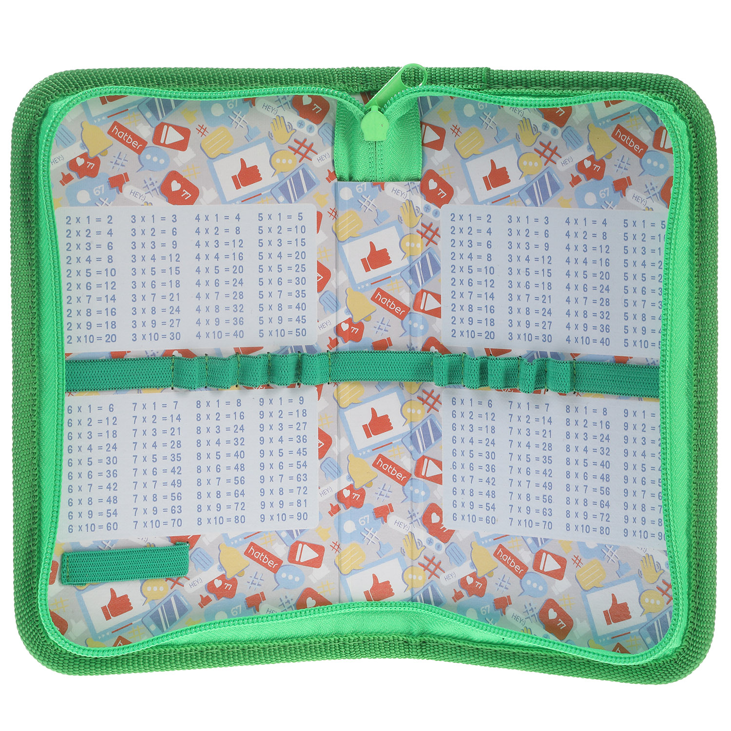 Пенал 190х115мм 1 отделение на молнии глянц.ламин.тиснение -Веселая прогулка- с табл.умножения  в индив.упак.