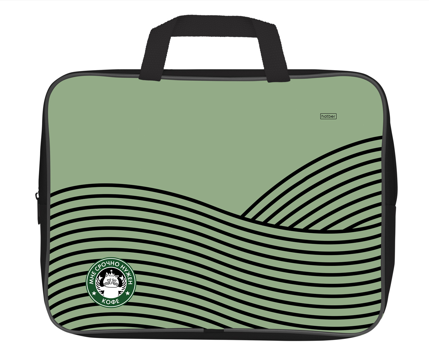 Сумка Текстильная с РУЧКАМИ А4ф 350х265х40мм для тетрадей -Coffee Story- в индив.упак. 