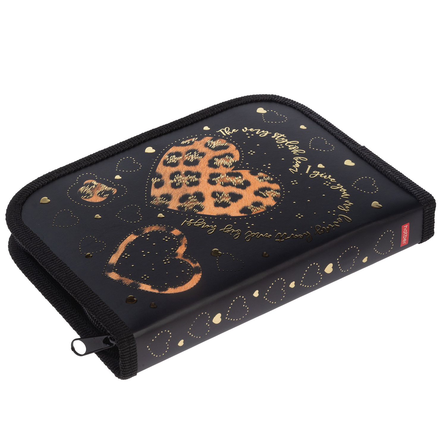 Пенал 190х130мм 1 отделение на молнии с откидной планкой мат.ламин. 3D фольга -Стильный мишка- с табл.умножения  в индив.упак.