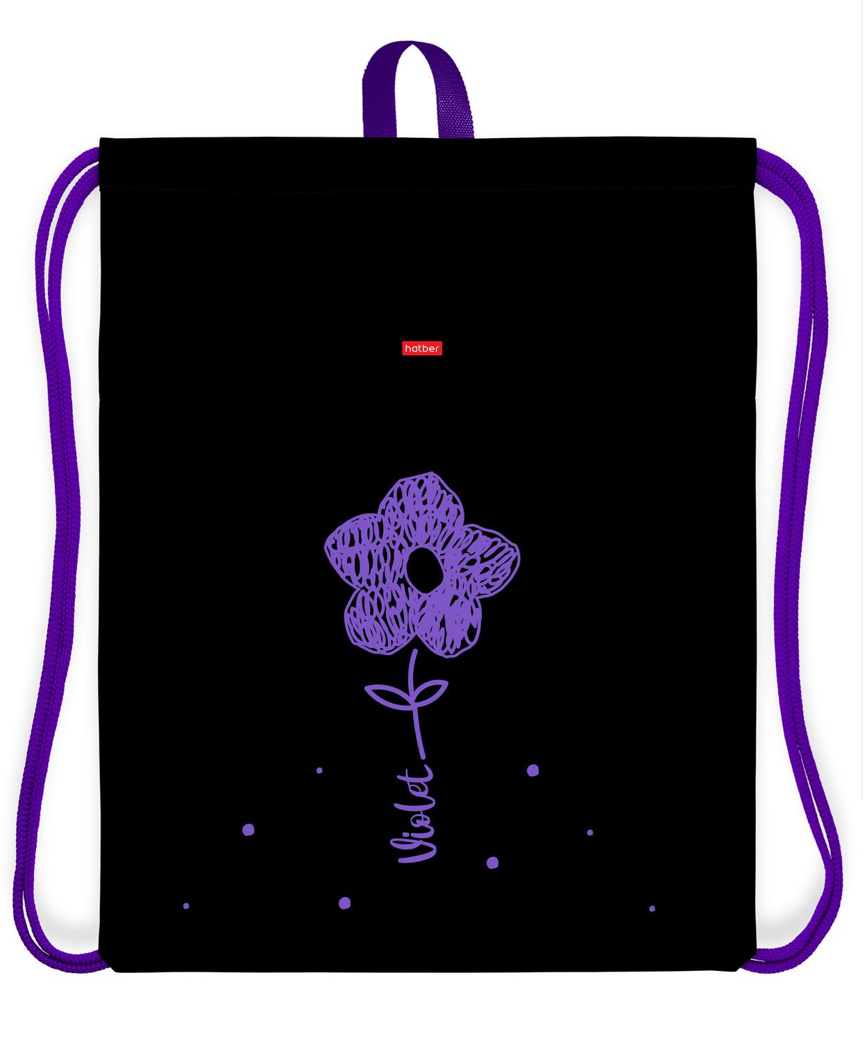 Мешок для сменной обуви 41х49 см с петлей для подвеса 1 отделение -Violet-  в индив.упак.